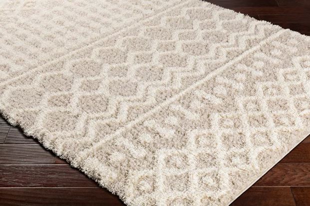 Size 4'3"x5'7" Color Cream Pinnacle Shag Global Rug - Artistic Weavers