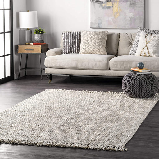 5' x 7' 6", Off-White Farmhouse Chunky Jute Area Rug By NuLOOM