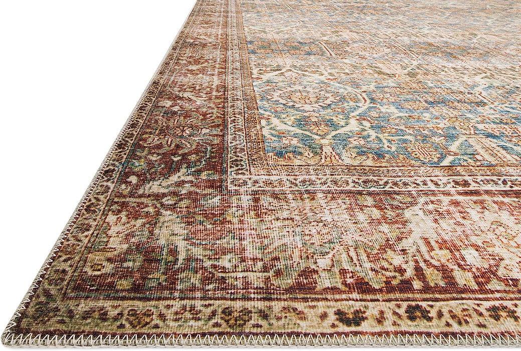 Loloi II Layla Collection Ocean/Rust, Traditional 3'-6" x 5'-6" Accent Rug