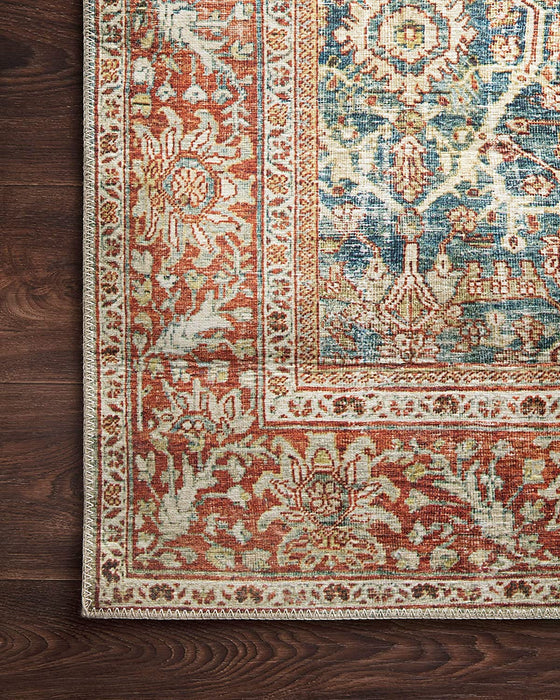 Loloi II Layla Collection Ocean/Rust, Traditional 3'-6" x 5'-6" Accent Rug