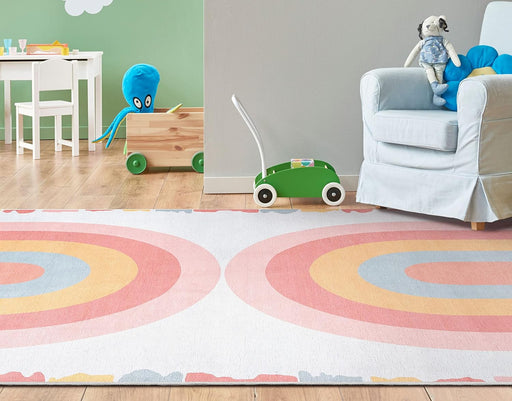 Well Woven Kids Crescent Rainbow Rug, 5' x 7', Multi Color