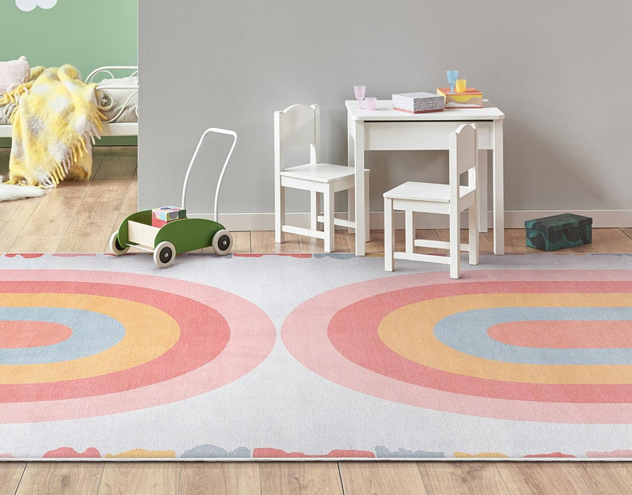 Well Woven Kids Crescent Rainbow Rug, 5' x 7', Multi Color