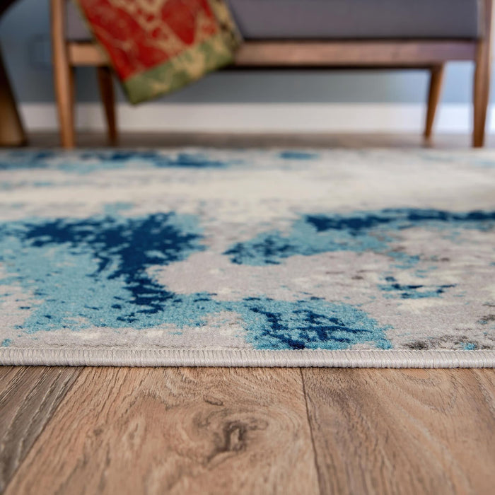 5' x 7' Blue Whimsical Abstract Area Rug by Rugshop