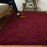 5x8 ft, Burgundy Red Fluffy Plush Indoor Rug