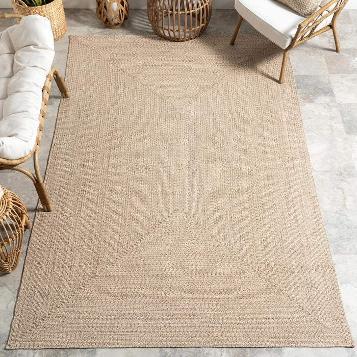 6x9, Tan nuLOOM Braided Indoor/Outdoor Area Rug