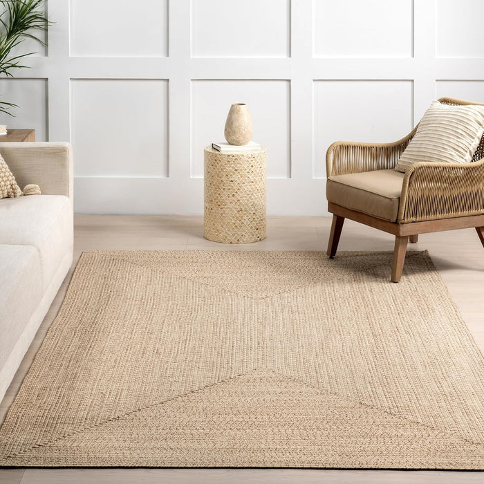 6x9, Tan nuLOOM Braided Indoor/Outdoor Area Rug