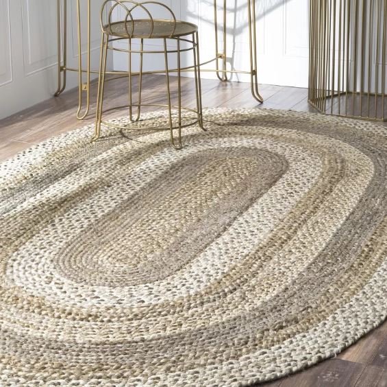 Size Oval 5' x 8' Nuloom Charlene Braided Border Jute Area Rug