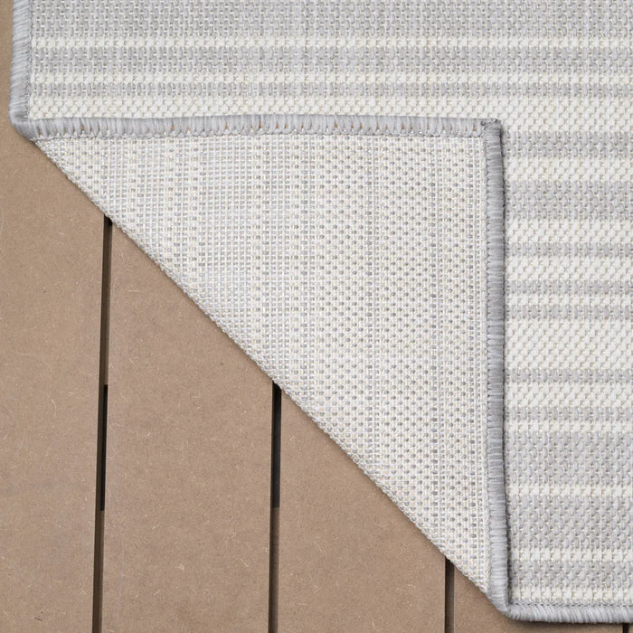 Size  5x7 Beverly Rug Beige Striped Indoor Outdoor Rug, Outside Carpet for Patio, Deck, Porch