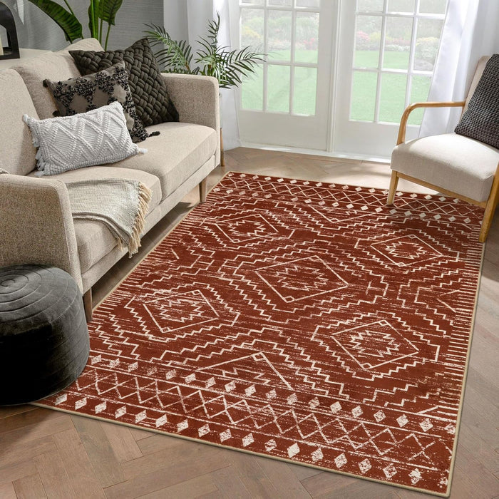 5x7 Soft Washable Moroccan Bohemian Tribal Geometric Area Rug