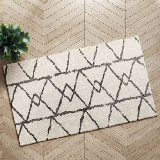 Size 7'X10' Color Cream/Gray Geometric Design Woven Rug - Threshold™