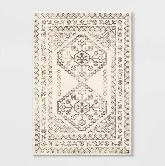 Size 7'x10' Distressed Persian Accent Rug Cream - Threshold™