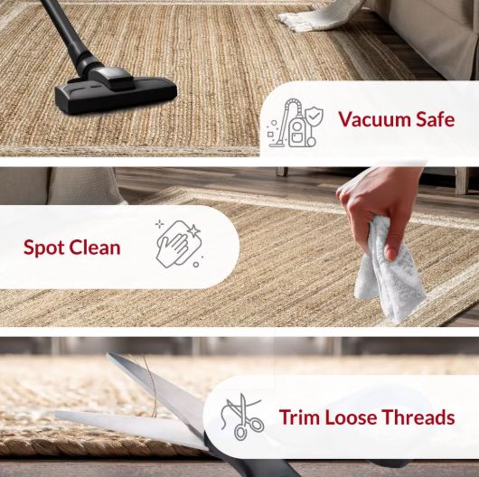 5x8 Off White Rikki Coastal Braided Jute Indoor Area Rug by Nuloom