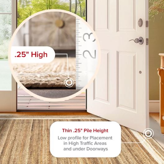 5x8 Off White Rikki Coastal Braided Jute Indoor Area Rug by Nuloom