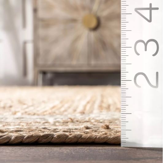5x8 Off White Rikki Coastal Braided Jute Indoor Area Rug by Nuloom