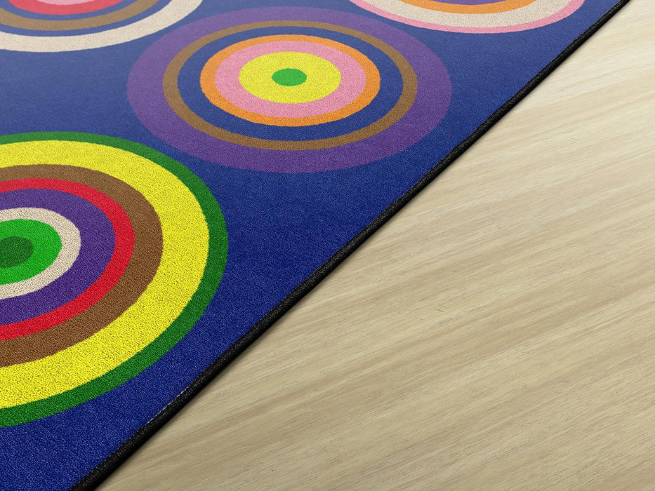 7'6" x 12' Indigo Blue Color Rings Colorful by Flagship Carpets
