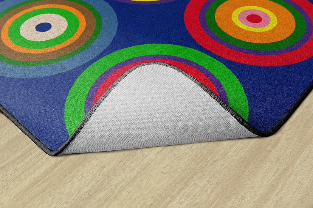 7'6" x 12' Indigo Blue Color Rings Colorful by Flagship Carpets