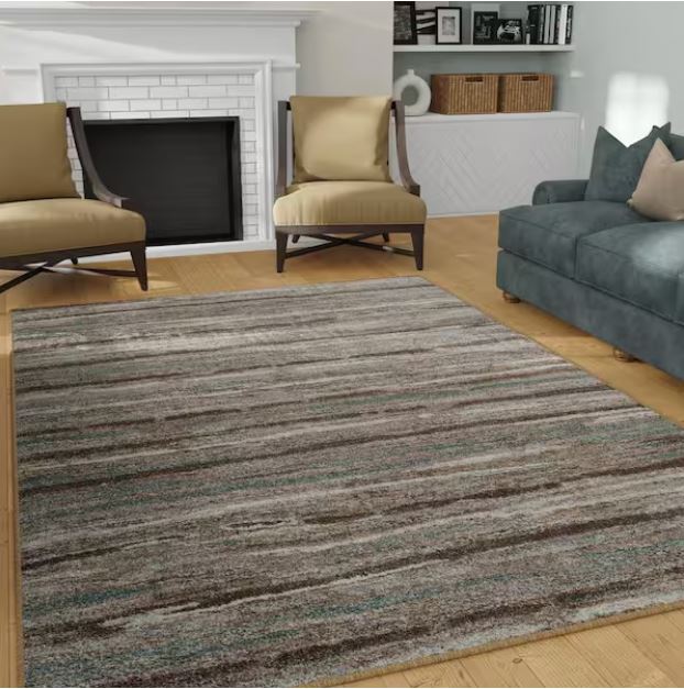 Shoreline Multi 8 ft. x 10 ft. Striped Area Rug