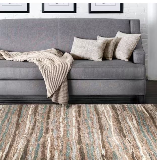 Shoreline Multi 8 ft. x 10 ft. Striped Area Rug