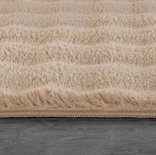 Aurora 8 ft. x 10 ft. Beige Non-Slip Rubber Back Washable Polyester Checker Indoor Area Rug