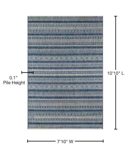 Tuscany Blue 7 ft. 10 in. x 10 ft. 10 in. Indoor/Outdoor Area Rug