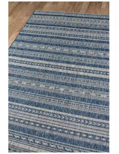 Tuscany Blue 7 ft. 10 in. x 10 ft. 10 in. Indoor/Outdoor Area Rug