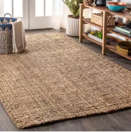 Pata Hand Woven Chunky Jute Natural 10 ft. x 13 ft. Area Rug