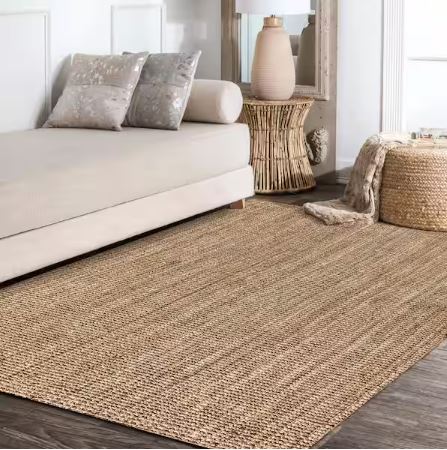 Pata Hand Woven Chunky Jute Natural 10 ft. x 13 ft. Area Rug