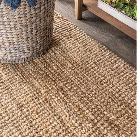 Pata Hand Woven Chunky Jute Natural 10 ft. x 13 ft. Area Rug