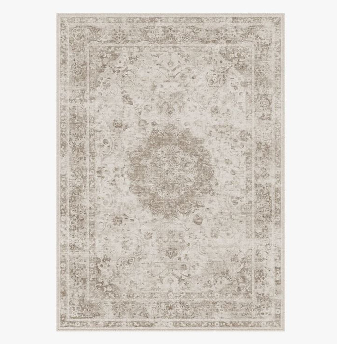 5' x 7' Veyra Machine Washable Vintage Oriental Area Rug With Non-slip Backing