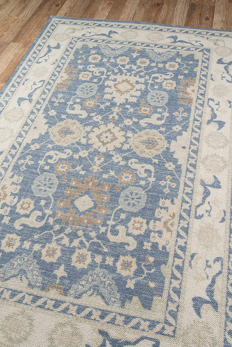 5x8 Light Blue Momeni Anatolia Wool and Nylon Area Rug