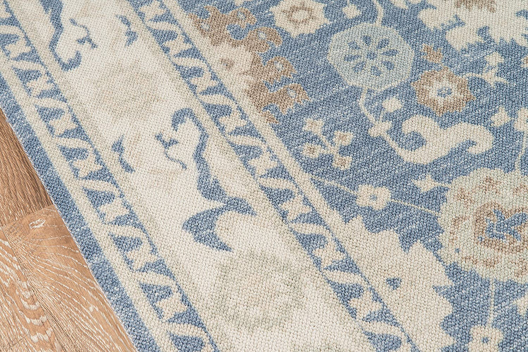 5x8 Light Blue Momeni Anatolia Wool and Nylon Area Rug