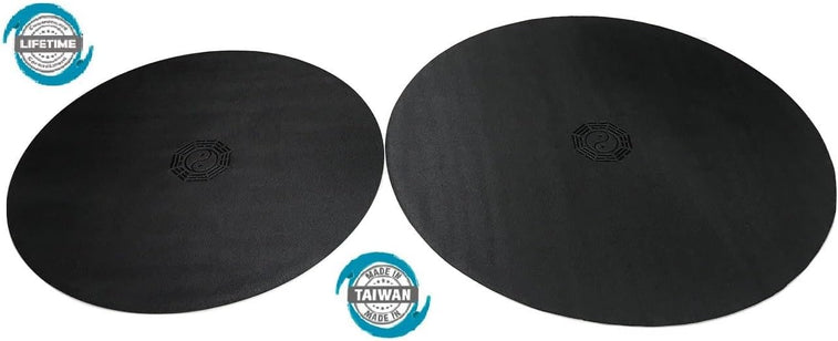 SCHRINER Pro Large Round Yoga Mat 6’ x 8mm for Exercise Premium Extra Thick, Ultra Comfortable, Non-Slip, Meditation Mat Black