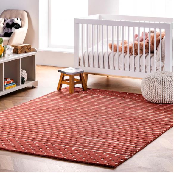 5 x 8 Handmade Wool Rust Indoor Stripe Area Rug By nuLOOM