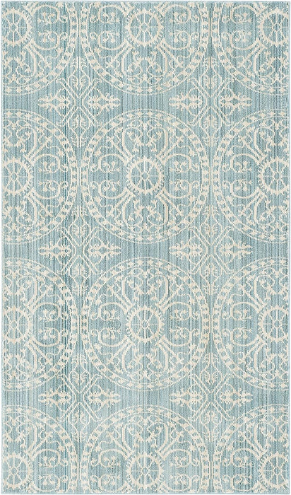 SAFAVIEH Valencia Collection Accent Rug - 3' x 5', Alpine & Cream, Boho Chic Distressed Design, Non-Shedding & Easy Care, Ideal for High Traffic Areas in Entryway, Living Room, Bedroom (VAL214G)