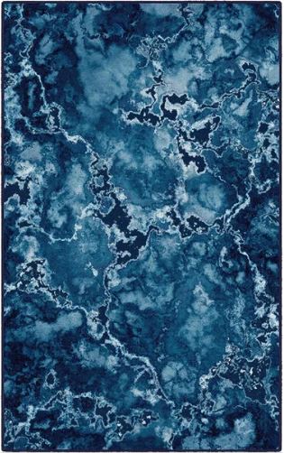 Size 5x8 Blue Mercury Abstract Home Indoor Area Rug With Contemporary Colorful Print Pattern Area Rug