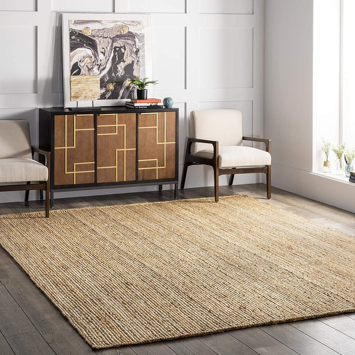 6' x 9', Natural Hand Woven Farmhouse Jute Area Rug By NuLOOM