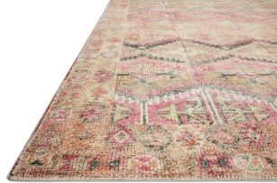 Loloi II Layla LAY-17 Printed Pink / Lagoon Area rug 7'-6" x 9'-6"