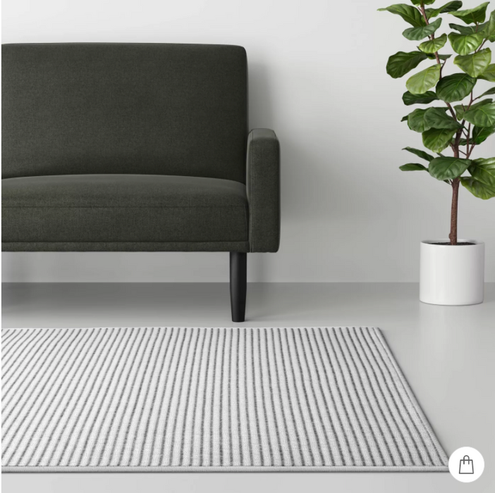 Size 5'X7' Gray Stripe Woven Area Rug