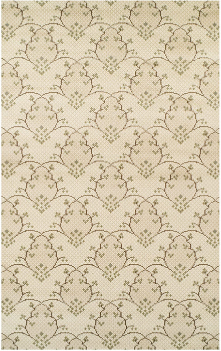 4' x 6', Beige, SUPERIOR Aberdeen Traditional Oriental Floral Polypropylene Indoor Area Rug