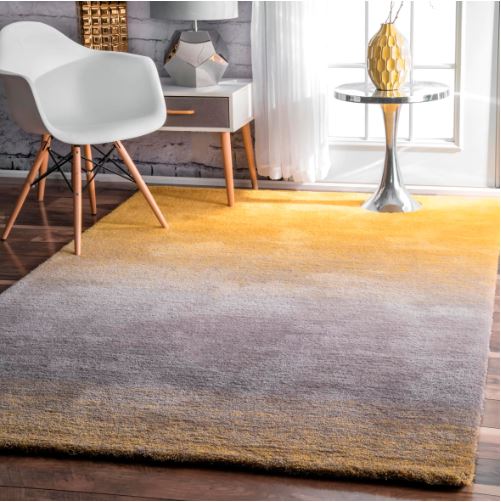 5 ft. x 8 ft. Yellow Ombre Shag  Area Rug nuLOOM