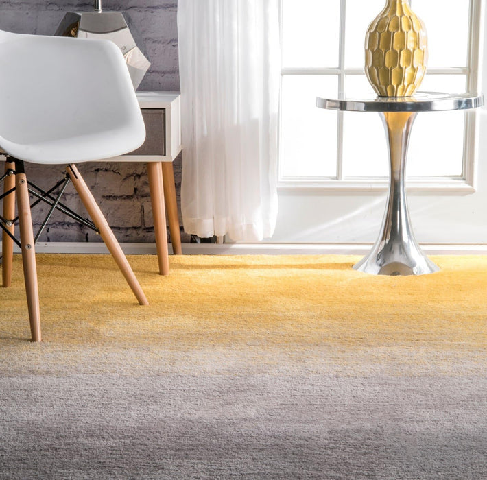 5 ft. x 8 ft. Yellow Ombre Shag  Area Rug nuLOOM