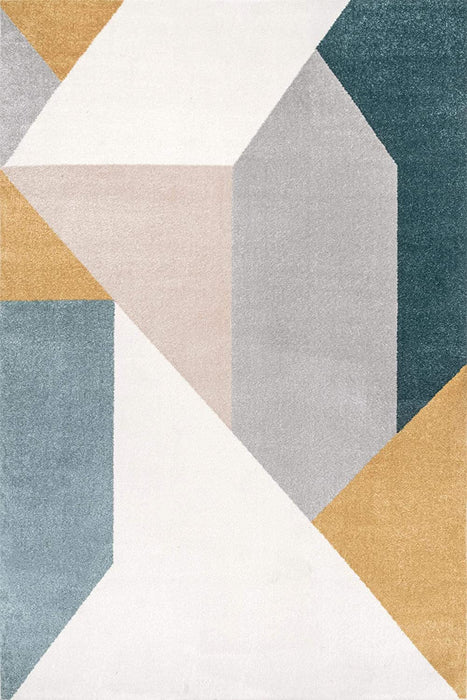 nuLOOM Prisms Modern Abstract Area Rug, 5' x 8', Light Grey