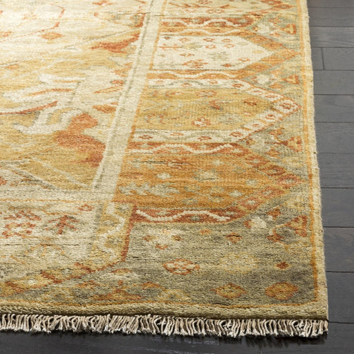 SAFAVIEH Oushak Collection Area Rug - 6' x 9', Gold & Brown, Hand-Knotted Traditional Oriental Wool, Ideal for High Traffic Areas in Living Room, Bedroom (OSH561A)