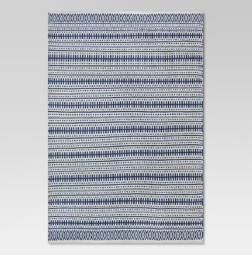 Size 5'x7' Pattern Stripe Outdoor Rug Blue - Threshold™