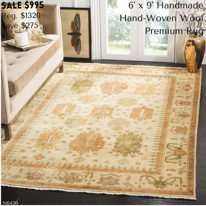 6' x 9' Ivory Handmade Hand-Woven Wool Safavieh Area Rug