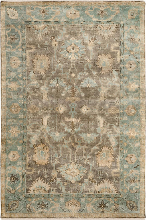 SAFAVIEH Oushak Collection Area Rug - 6' x 9', Brown & Blue, Hand-Knotted Traditional Oriental Wool, Ideal for High Traffic Areas in Living Room, Bedroom (OSH562A)