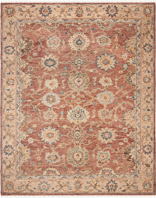 Safavieh Samarkand Collection Area Rug - 6' x 9', Red & Beige, Hand-Knotted Wool, Ideal for High Traffic Areas in Living Room, Bedroom (SRK111B)