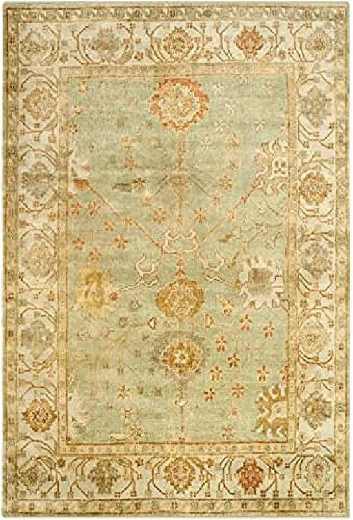 SAFAVIEH Oushak Collection Area Rug - 6' x 9', Dark Green & Light Green, Hand-Knotted Traditional Oriental Wool, Ideal for High Traffic Areas in Living Room, Bedroom (OSH117B)