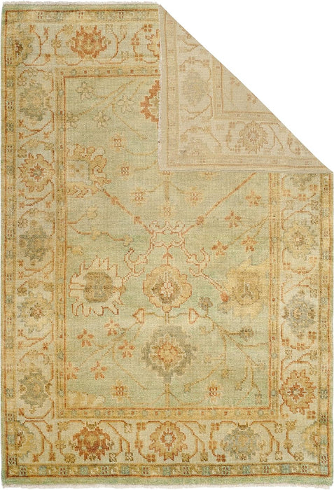SAFAVIEH Oushak Collection Area Rug - 6' x 9', Dark Green & Light Green, Hand-Knotted Traditional Oriental Wool, Ideal for High Traffic Areas in Living Room, Bedroom (OSH117B)