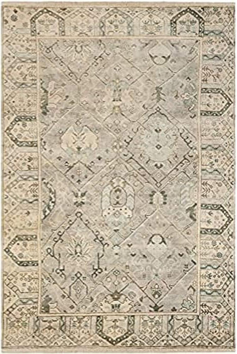 SAFAVIEH Oushak Collection Area Rug - 6' x 9', Grey & Ivory, Hand-Knotted Traditional Oriental Wool